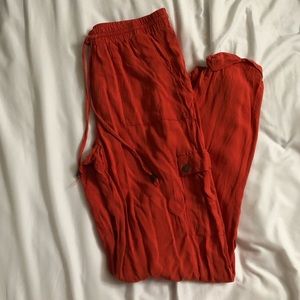Orange Flowy Pants (size medium)
